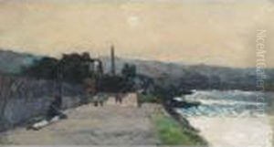 Rouen, Le Pre Aux Loups Au Bas De La Cote St. Catherine (soleil Couchant Passage) by Albert Lebourg