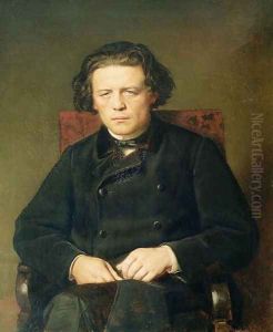 Portrait of Anton Rubinstein (1829-94) 1870 by Vasily Perov