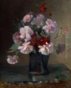 Bouquet De Fleurs Roses by Albert Lebourg