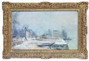 Bords De Seine Aux Environs De Rouen, Par Temps De Neige by Albert Lebourg