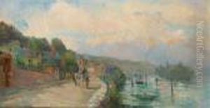 Carriole En Bord De Seine by Albert Lebourg