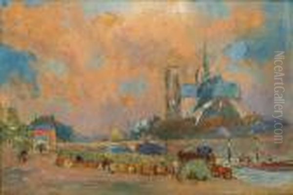 Paris, Le Quai De La Tournelle Et Notre-dame - view 1