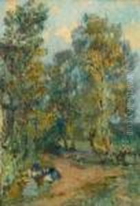 Paysage Aux Lavandieres by Albert Lebourg