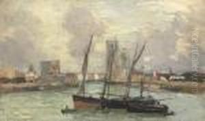 Barques De Peche Dans Le Port De La Rochelle by Albert Lebourg