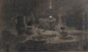 Nature Morte A La Lampe A Petrole