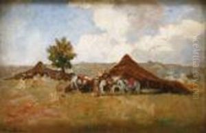 Campement Arabe A Medeah by Albert Lebourg