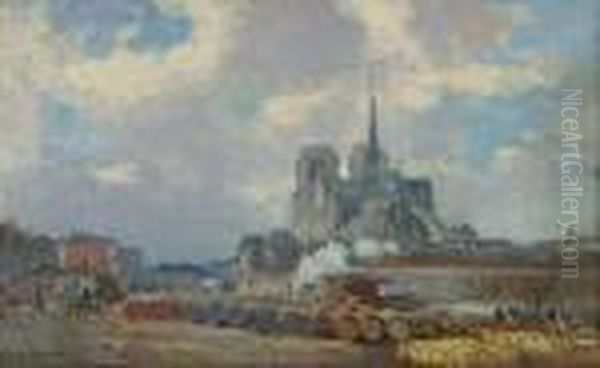 Notre Dame De Paris, Vue Du Quai De La Tournelle. - view 1