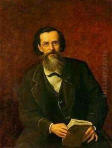 Portrait Of The Poet Apollon Maikov 1872 by Vasily Perov