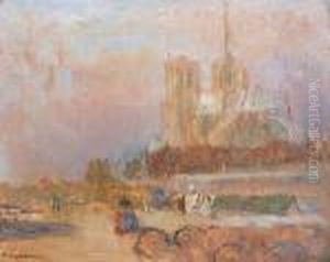 Paris, La Seine Et Notre-dame by Albert Lebourg