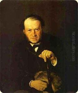 Portrait Of Vasily Bezsonov 1869 by Vasily Perov