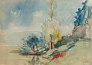 Paysage De Bord De Riviere by Albert Lebourg