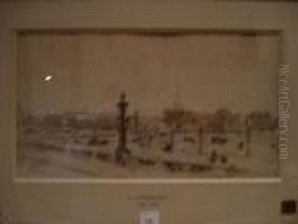 Tour Eiffel Et Bas De La Place De La Concorde, Vu Du Jardin Des Tuileries (orangerie) - view 1