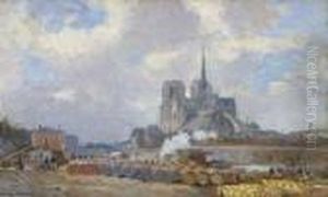 Notre Dame De Paris, Vue De Quai De La Tournelle. by Albert Lebourg