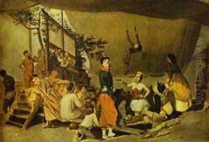 Merrymaking In Paris Sketch 1863-64 by Vasily Perov