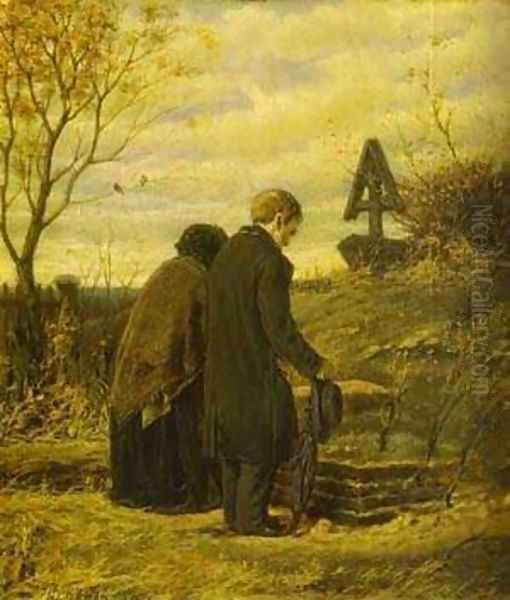 Old Parents Visiting The Grave Of Their Son 1874 - view 1