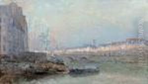 La Seine Et Les Quais, Au Pont Marie, Declin Du Jour by Albert Lebourg