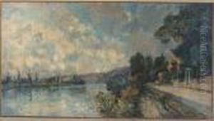 La Seine Aux Environs Decroisset by Albert Lebourg