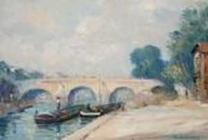 La Seine A Paris, Le Pont Marie by Albert Lebourg