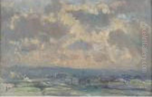 La Seine Et Le Faubourg Saint Sever, Etude De Ciel - view 1