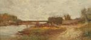Bord De Riviere Anime by Albert Lebourg