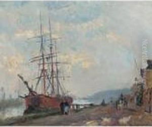 Dieppedalle, Le Trois-mats A Quai Dieppedalle, Le Trois-mats A Quai