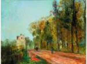 Route Aux Environs De Paris, Impression D'automne by Albert Lebourg