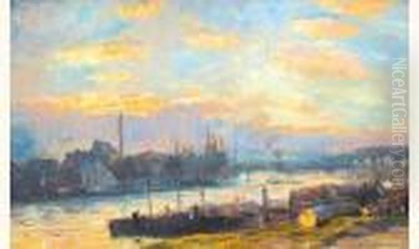 "le Port Au Soleil Couchant" - view 1