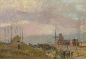 Le Pont Rustique Pres De Rouen by Albert Lebourg