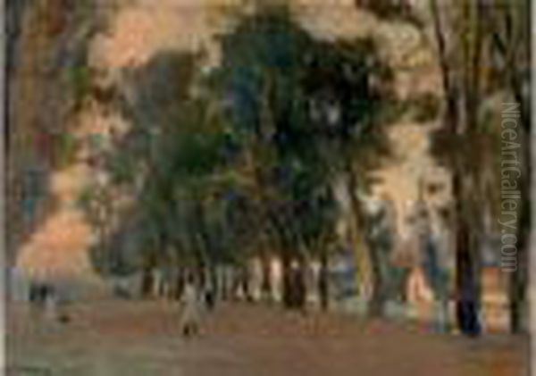 Allee Bordee D'arbres A Rouen - view 1