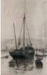 Recto : Voiliers Dans Le Port De
Rouen Diepedalle -verso : Vue De La Seine A Rouen, Circa 1885 by Albert Lebourg
