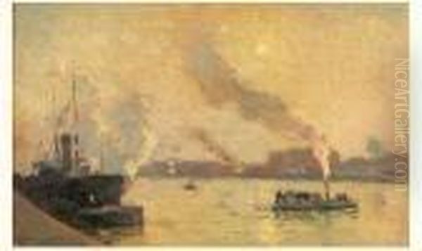 Fumees Et Soleil Dans Le Port De Rouen - view 1