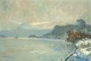 Neige A La Bouille (un Bateau A Vapeur En Amont) by Albert Lebourg