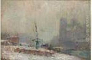 Les Anciens Quais De Bercy Vus
De La Seine A Paris A L'epoque De La Construction Du Pont De Tolbiac by Albert Lebourg