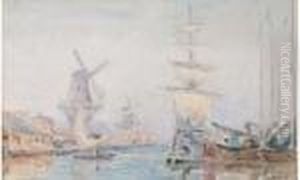 Le Port De Rotterdam, Circa 1898 by Albert Lebourg
