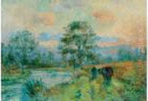 Paysage, Bord De Riviere by Albert Lebourg