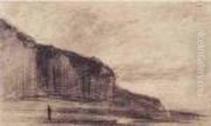 Vue De Dieppe, Le Soir,1872. by Albert Lebourg