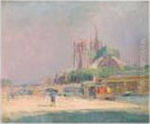 Notre-dame De Paris Vue Du Quai De La Tournelle by Albert Lebourg