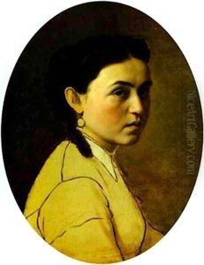 Portrait Of Yelena Perova Nee Scheins The Artists First Wife 1869