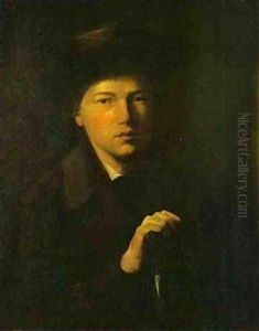 Portrait Of Nikolai Kridener The Artists Brother 1856 by Vasily Perov