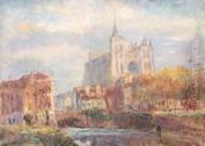 La Cathedrale D'amiens: Effet De Soleil D'automne by Albert Lebourg