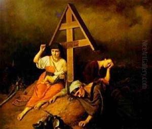 Scene On A Grave 1859 by Vasily Perov