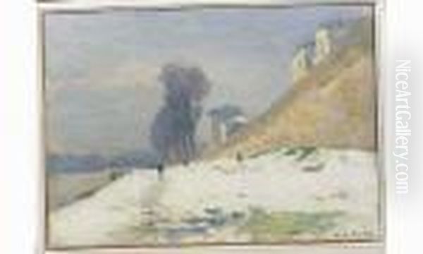La Seine, Les Berges Enneigees - view 1