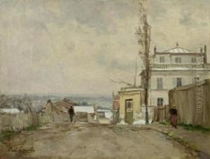 Village Street In Winter