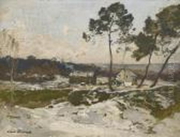 Verschneite Landschaft Mit Weiler. - view 1