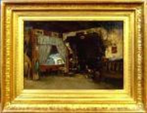 Interieur Mit Kamin by Paul Lecomte