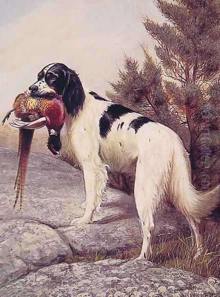 Hunting Dog with Pheasant - view 1