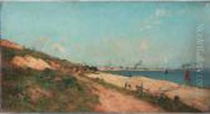 Promenade Au Bord De La Mer by Paul Lecomte