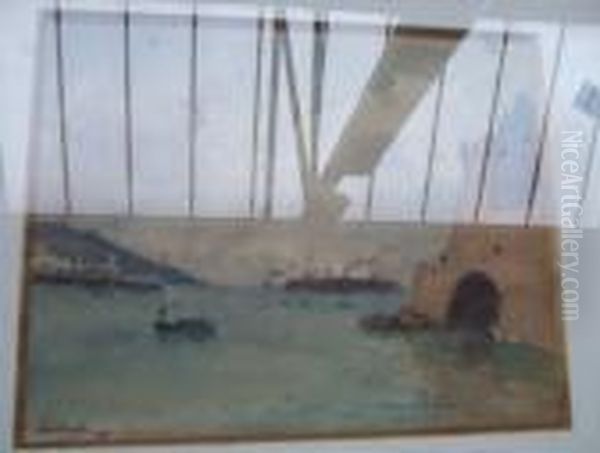 Warships Steaming Into Harbour - view 1