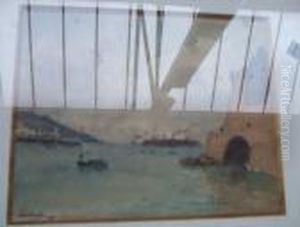 Warships Steaming Into Harbour by Paul Emile Lecomte