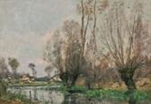 Paysage De Campagne by Paul Emile Lecomte
